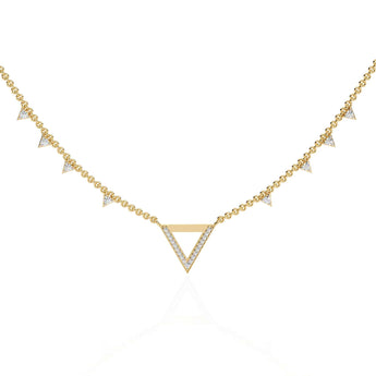 Ivana Jewels Necklaces Yellow Gold / 14KT Modern Triangle Diamond Necklace