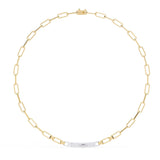 Ivana Jewels Necklaces Yellow Gold / 14KT Paperclip Chain Necklace with Diamond Bar
