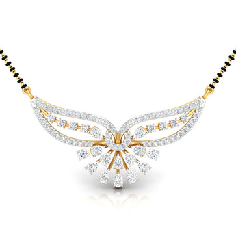 Ivana Jewels Necklaces Yellow Gold / 14KT Pear & Round Diamond Fluttering Mangalsutra