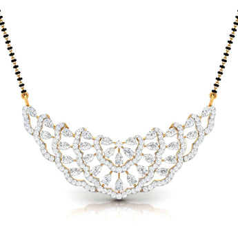 Ivana Jewels Necklaces Yellow Gold / 14KT Pear & Round Diamond Tiered Mangalsutra