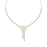 Ivana Jewels Necklaces Yellow Gold / 14KT Round Diamond Pendant Y-Necklace