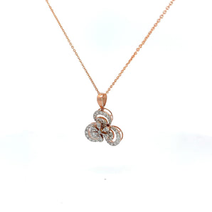 Ivana Jewels Pendant Crystal-Encrusted Clover Pendant Necklace in Rose Gold