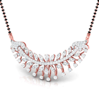 Ivana Jewels Pendant Fancy & Round Diamond Leaf Mangalsutra