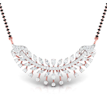 Ivana Jewels Pendant Rose Gold / 14KT Fancy & Round Diamond Leaf Mangalsutra