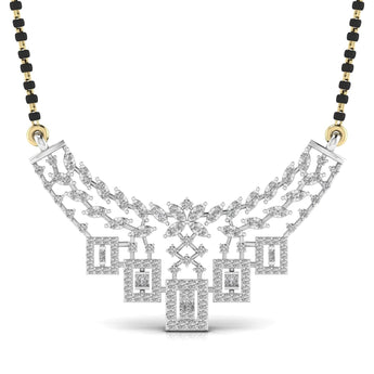 Ivana Jewels Pendant White Gold / 14KT Round Diamond Mangal Sutra