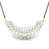 Ivana Jewels Pendant Yellow Gold / 14KT Fancy & Round Diamond Leaf Mangalsutra