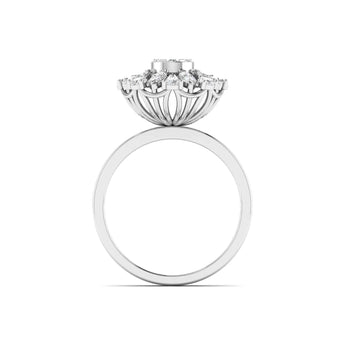 Ivana Jewels Ring Brilliant Diamond Flower Cocktail Ring