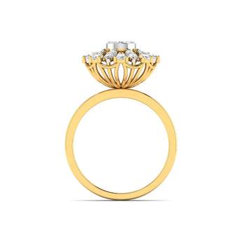 Ivana Jewels Ring Brilliant Diamond Flower Cocktail Ring