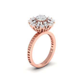 Ivana Jewels Ring Brilliant Diamond Flower Cocktail Ring