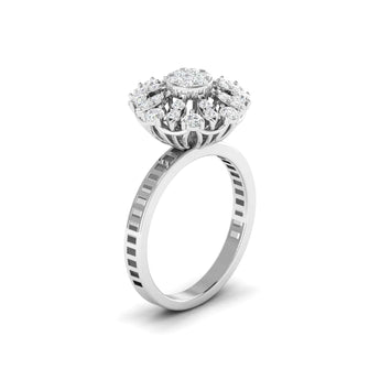 Ivana Jewels Ring Brilliant Diamond Flower Cocktail Ring