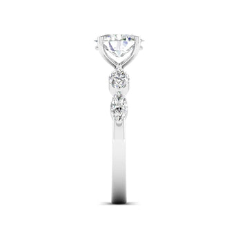 Ivana Jewels Ring Classic Oval Diamond Ring with Accents