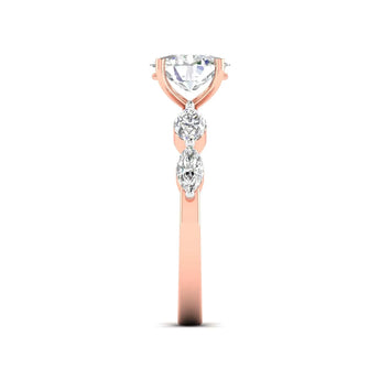 Ivana Jewels Ring Classic Oval Diamond Ring with Accents