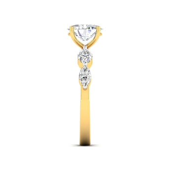 Ivana Jewels Ring Classic Oval Diamond Ring with Accents
