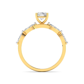 Ivana Jewels Ring Classic Oval Diamond Ring with Accents