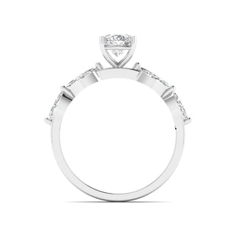 Ivana Jewels Ring Classic Oval Diamond Ring with Accents