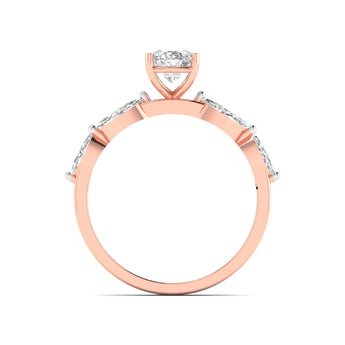 Ivana Jewels Ring Classic Oval Diamond Ring with Accents