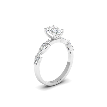 Ivana Jewels Ring Classic Oval Diamond Ring with Accents