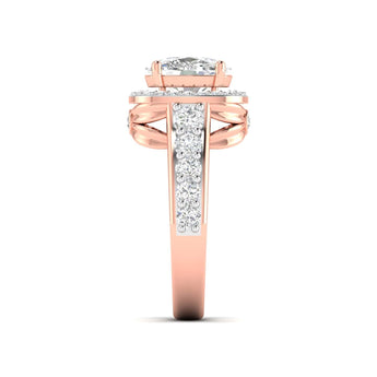 Ivana Jewels Ring Cushion Cut Diamond Double Halo Ring