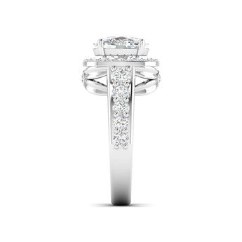 Ivana Jewels Ring Cushion Cut Diamond Double Halo Ring