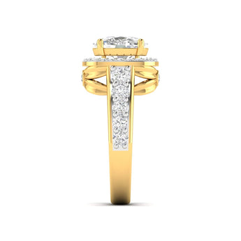 Ivana Jewels Ring Cushion Cut Diamond Double Halo Ring