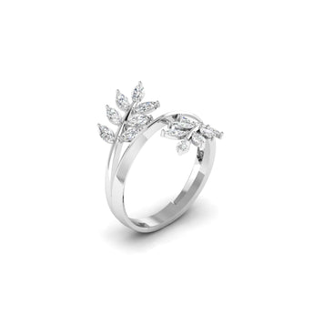 Ivana Jewels Ring Delicate Diamond Leaf Ring