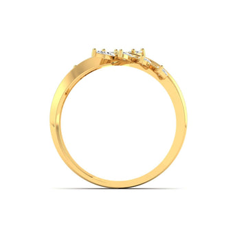 Ivana Jewels Ring Delicate Diamond Leaf Ring