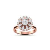 Ivana Jewels Ring Rose Gold / 14KT Brilliant Diamond Flower Cocktail Ring
