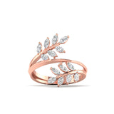 Ivana Jewels Ring Rose Gold / 14KT Delicate Diamond Leaf Ring