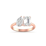 Ivana Jewels Ring Rose Gold / 14KT Emerald & Pear Diamond Ring
