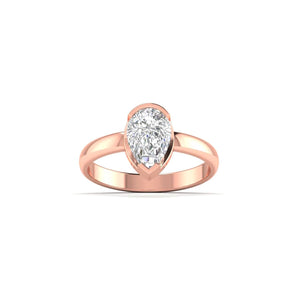 Ivana Jewels Ring Rose Gold / 14KT Minimalist Pear Diamond Engagement Ring