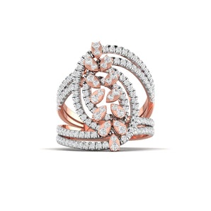 Ivana Jewels Ring Rose Gold / 14KT Openwork Diamond Statement Ring