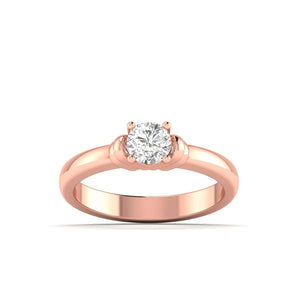 Ivana Jewels Ring Rose Gold / 14KT Sparkling Round Brilliant Diamond Solitaire Ring