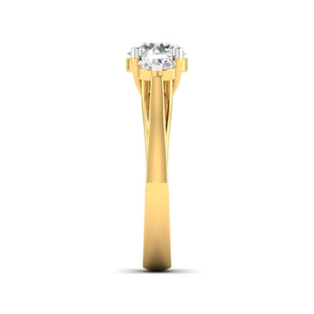 Ivana Jewels Ring Trellis Setting Three Stone Diamond Ring