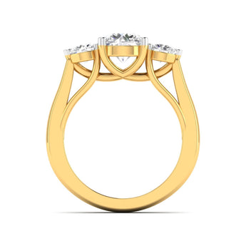 Ivana Jewels Ring Trellis Setting Three Stone Diamond Ring