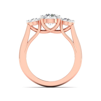 Ivana Jewels Ring Trellis Setting Three Stone Diamond Ring