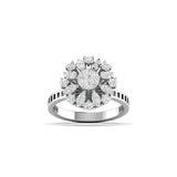 Ivana Jewels Ring White Gold / 14KT Brilliant Diamond Flower Cocktail Ring
