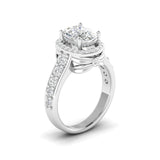 Ivana Jewels Ring White Gold / 14KT Cushion Cut Diamond Double Halo Ring