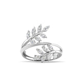 Ivana Jewels Ring White Gold / 14KT Delicate Diamond Leaf Ring