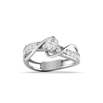 Ivana Jewels Ring White Gold / 14KT Modern Gold Ring with Diamond Accents