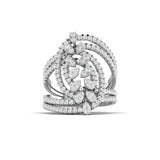 Ivana Jewels Ring White Gold / 14KT Openwork Diamond Statement Ring