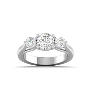 Ivana Jewels Ring White Gold / 14KT Trellis Setting Three Stone Diamond Ring