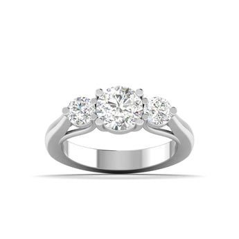 Ivana Jewels Ring White Gold / 14KT Trellis Setting Three Stone Diamond Ring