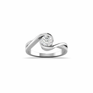 Ivana Jewels Ring White Gold / 14KT Unique Swirl Diamond Ring