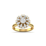 Ivana Jewels Ring Yellow Gold / 14KT Brilliant Diamond Flower Cocktail Ring
