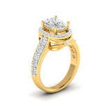 Ivana Jewels Ring Yellow Gold / 14KT Cushion Cut Diamond Double Halo Ring