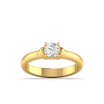 Ivana Jewels Ring Yellow Gold / 14KT Sparkling Round Brilliant Diamond Solitaire Ring