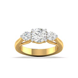 Ivana Jewels Ring Yellow Gold / 14KT Trellis Setting Three Stone Diamond Ring