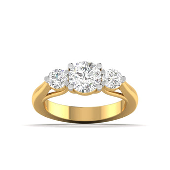Ivana Jewels Ring Yellow Gold / 14KT Trellis Setting Three Stone Diamond Ring