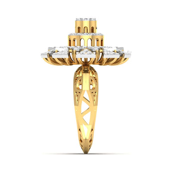 Ivana Jewels Rings 1.12 Carat Floral Halo Gold Ring