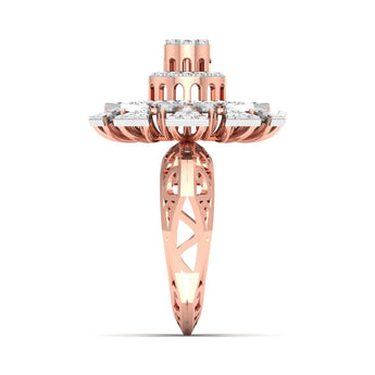 Ivana Jewels Rings 1.12 Carat Floral Halo Gold Ring